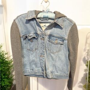 Hollister Denim Jacket with Gray Sleeves